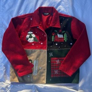 Festive Red and Green Women's Christmas Blazer
